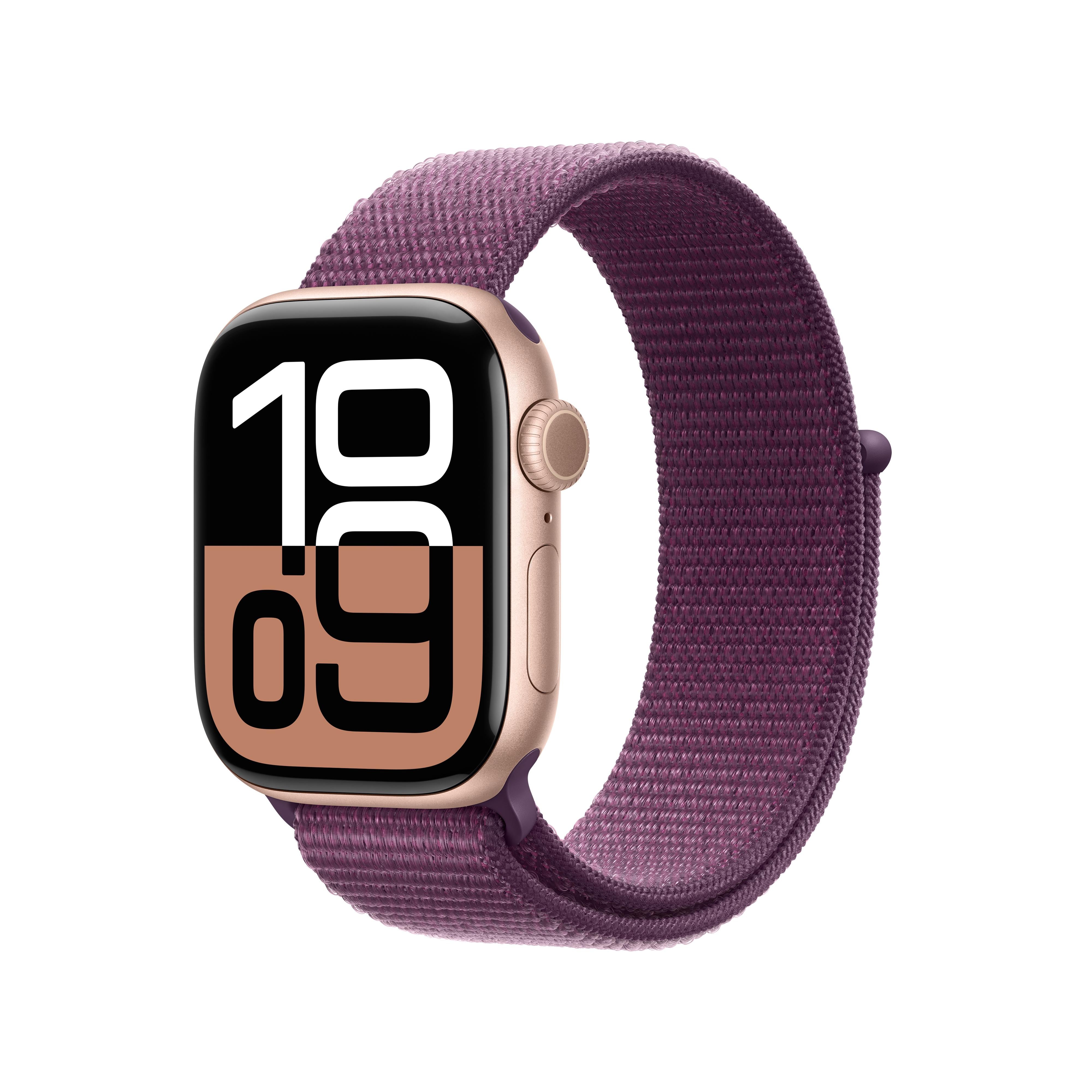 Apple Watch Series 10 GPS 42mm Rose Gold Aluminium Case with Plum Spor