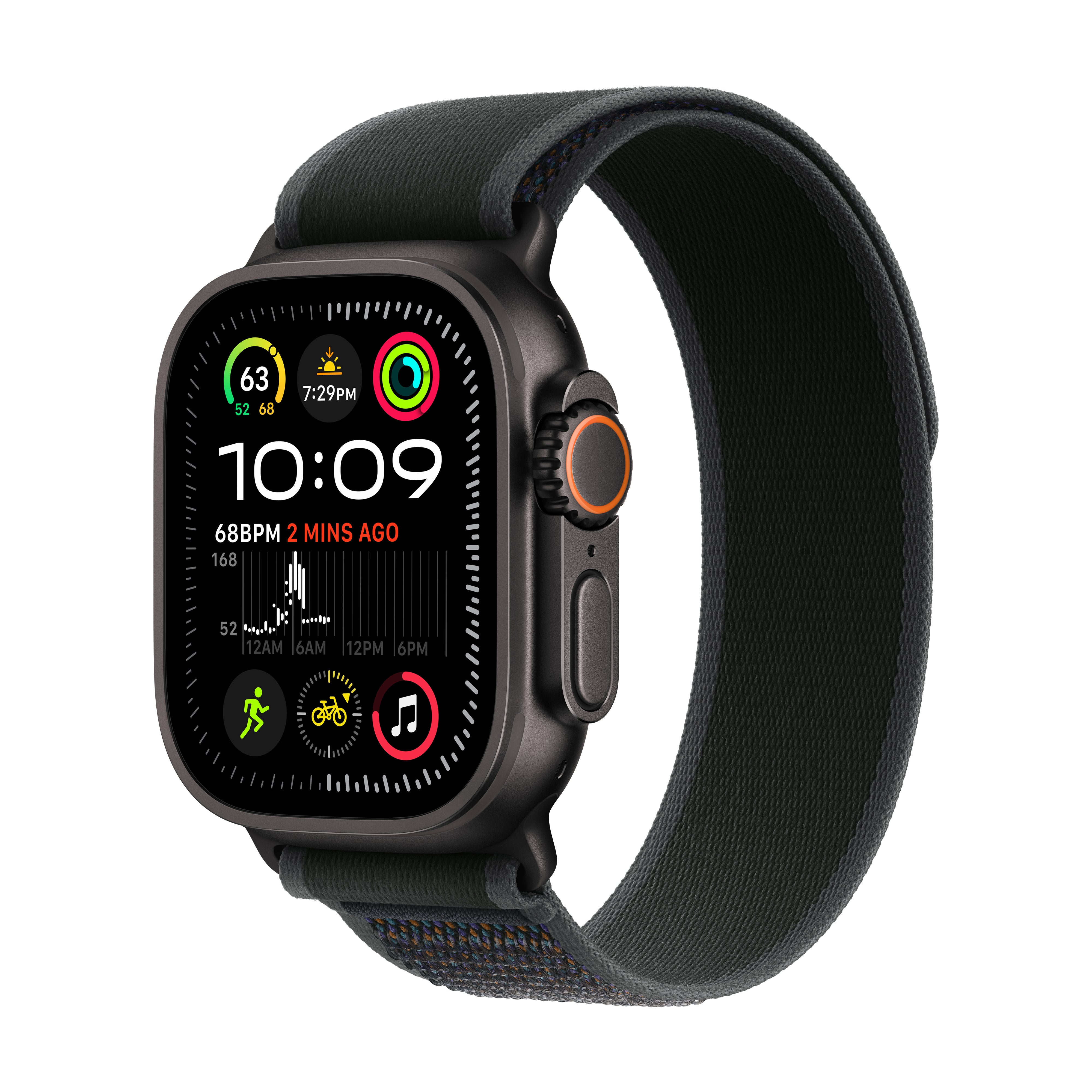 2024 Apple Watch Ultra 49 mm Black Titanium Case Trail Loop