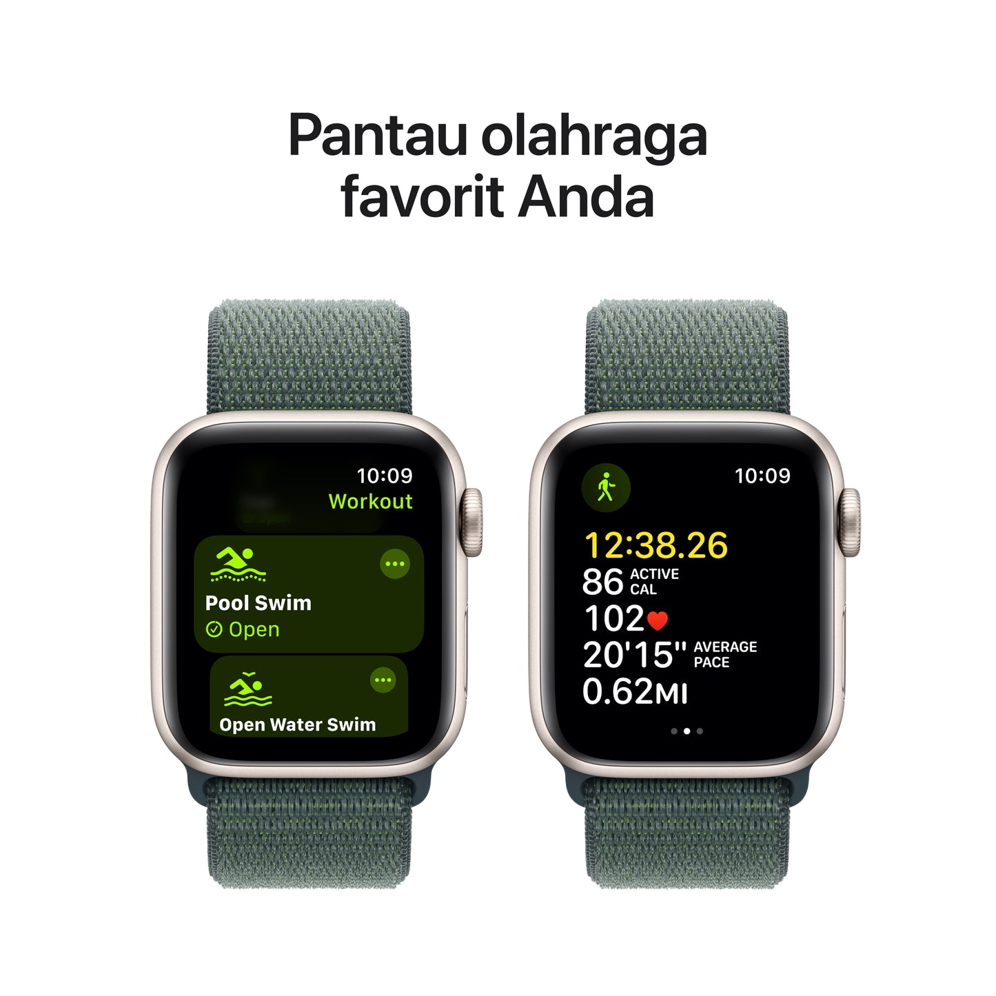 2024 Apple Watch SE 40 mm Starlight Aluminium Case Sport Loop