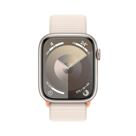 Apple Watch Series 9 GPS 45mm Starlight Aluminium Case with Starlight Sport Loop