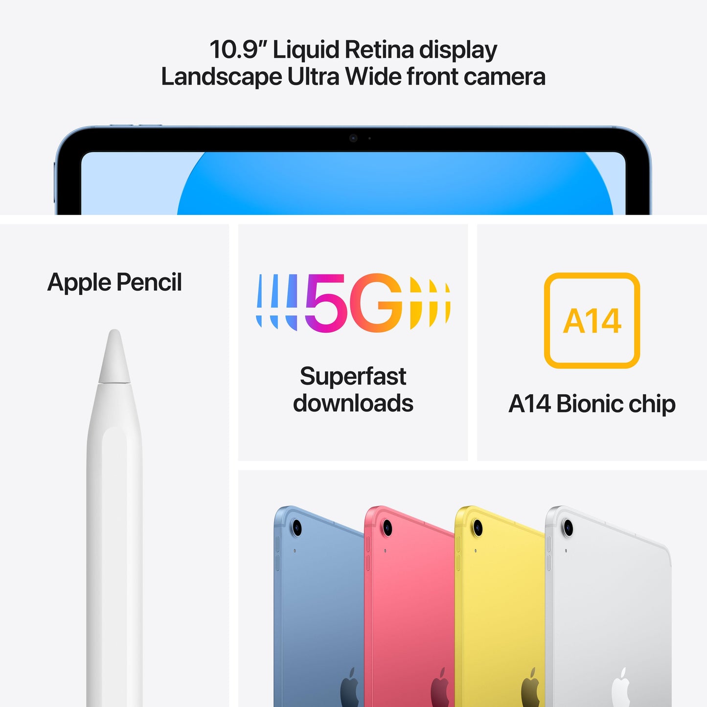 10.9-inch iPad Wi-Fi + Cellular 256GB - Silver (10th generation)