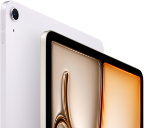 iPad Air, warna Ungu, eksterior depan, eksterior belakang, kamera belakang Wide 12 MP di sudut kiri atas