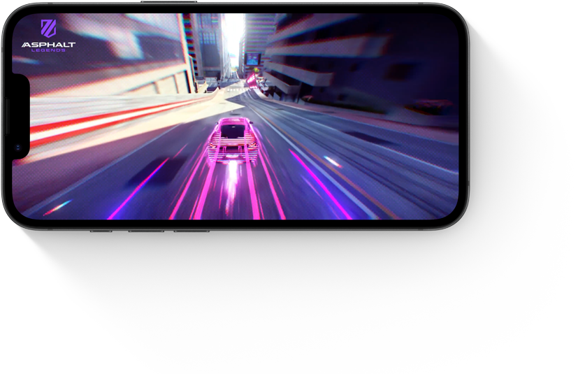 iPhone 17e menampilkan game balap yang sedang dimainkan