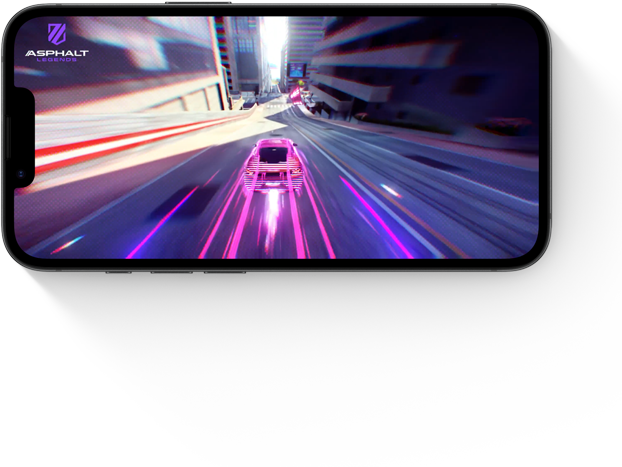 iPhone 17e menampilkan game balap yang sedang dimainkan