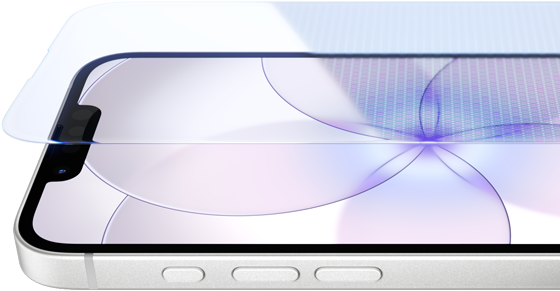 iPhone 17e, eksterior depan dengan Ceramic Shield 2, eksterior samping, warna putih, tombol: Tindakan, volume