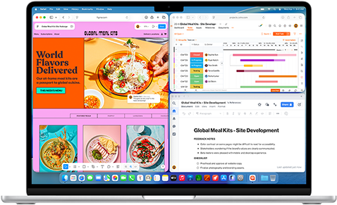 MacBook Air dengan beberapa aplikasi yang terbuka