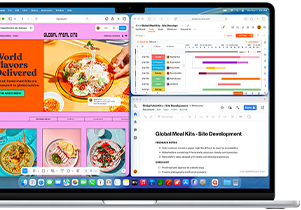MacBook Air dengan beberapa aplikasi yang terbuka
