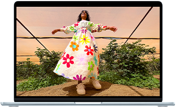 MacBook Air yang memperlihatkan layar Liquid Retina