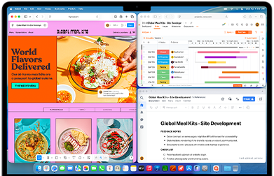 MacBook Air dengan beberapa aplikasi yang terbuka