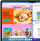 MacBook Air dengan beberapa aplikasi yang terbuka