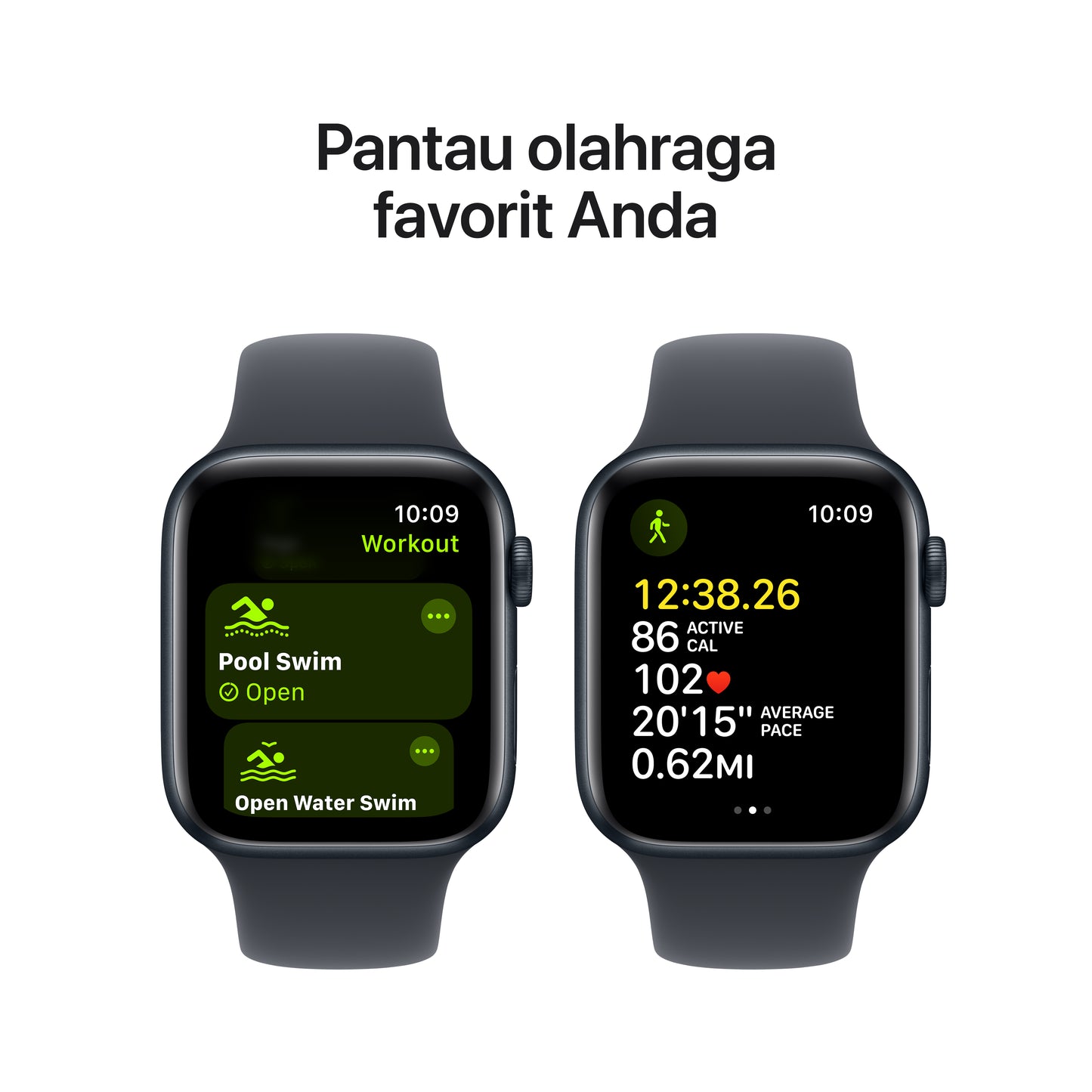 2024 Apple Watch SE 44 mm Midnight Aluminium Case Sport Band