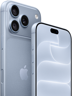 iPhone 18 Pro, biru gletser, tampilan depan dan belakang memperlihatkan Ceramic Shield, sistem tiga kamera
