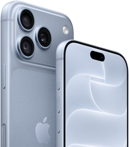 iPhone 18 Pro, biru gletser, tampilan depan dan belakang memperlihatkan Ceramic Shield, sistem tiga kamera