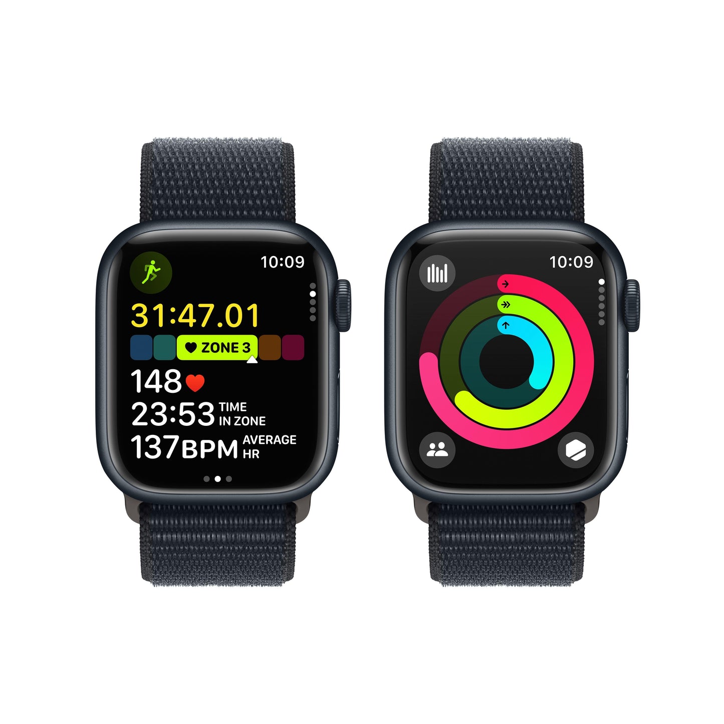 Apple Watch Series 9 GPS 41mm Midnight Aluminium Case with Midnight Sport Loop