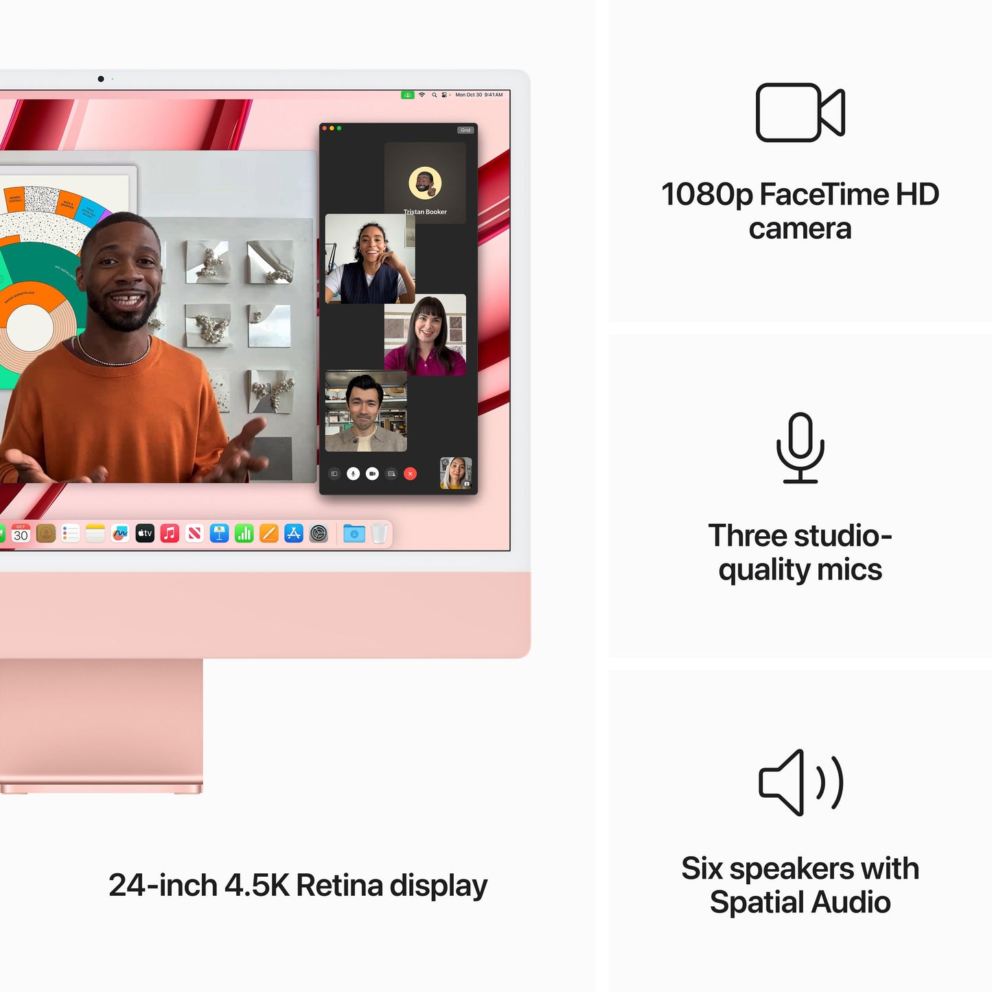24-inch iMac with Retina 4.5K display: Apple M3 chip with 8‑core CPU and 10‑core GPU, 512GB SSD - Pink
