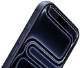 iPhone 17 Pro, eksterior depan, Dynamic Island di bagian atas, tombol Tindakan, tombol volume