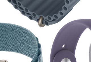 Tali jam Apple Watch Series 11: Tali Jam Sport ungu kabut, tali jam Ocean biru jangkar, Loop Alpine biru muda