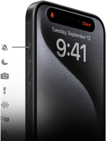 iPhone 15 Pro yang menampilkan sembilan opsi berbeda untuk mengatur tombol Tindakan